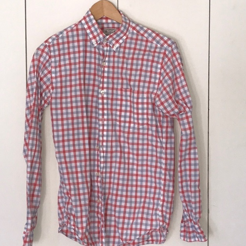 J. Crew Mens Plaid cotton shirt.  Sz XS